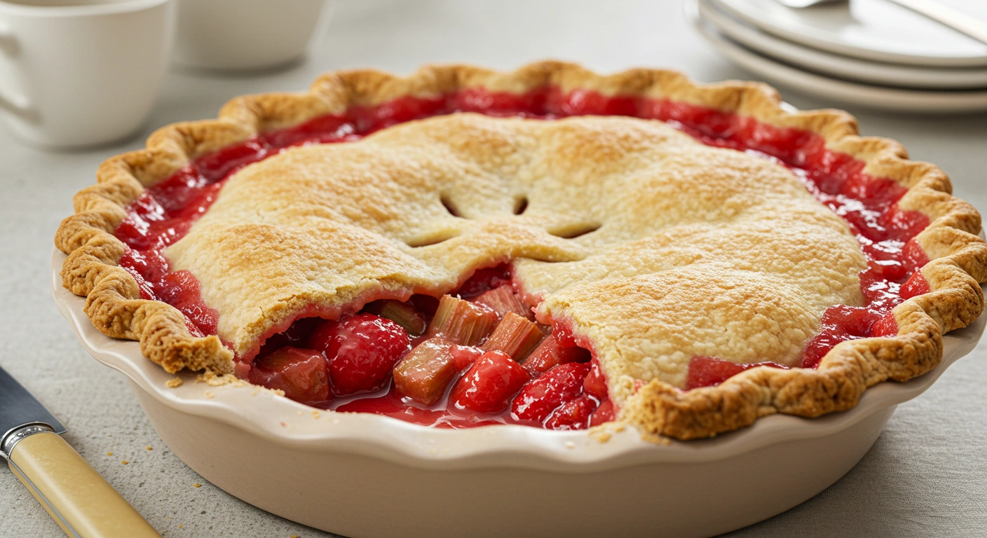 Classic Strawberry Rhubarb Pie - tertiary view